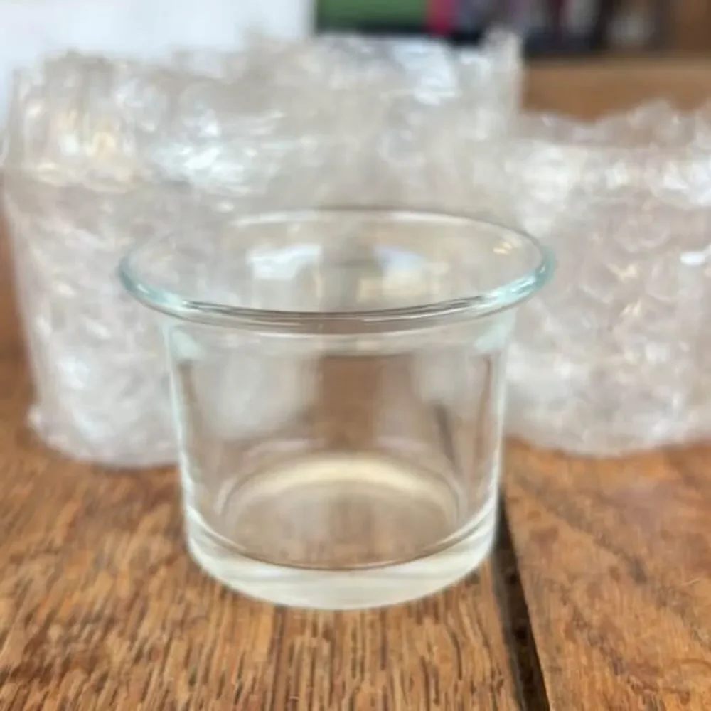 Set of 4 Clear Glass Votive Candle Holders